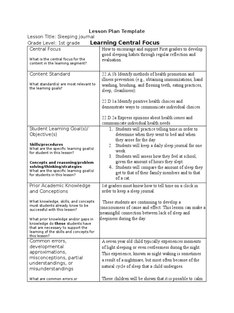 Edtpa Lesson Plan Template