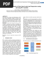 Design and Implementation of Motor Speed Control and Temperature Sensing Unit Using PIC Controller