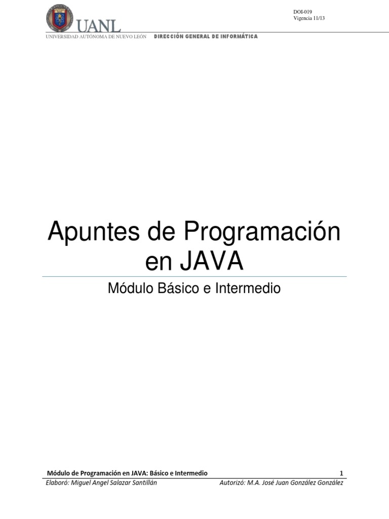 Módulo de Programación en JAVA: Fundamentos Básicos e Introducción a la ...