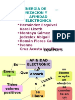 Energía de Ionización y Afinidad Electrónica