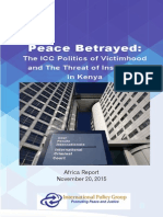 Peace Betrayed: The ICC Politics of Victimhood and The Threat of Instability in Kenya