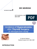 incidence of post thyroidectomy hypocalcemia