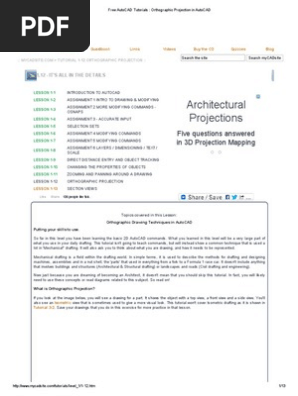 Free AutoCAD Tutorials _ Orthographic Projection in AutoCAD