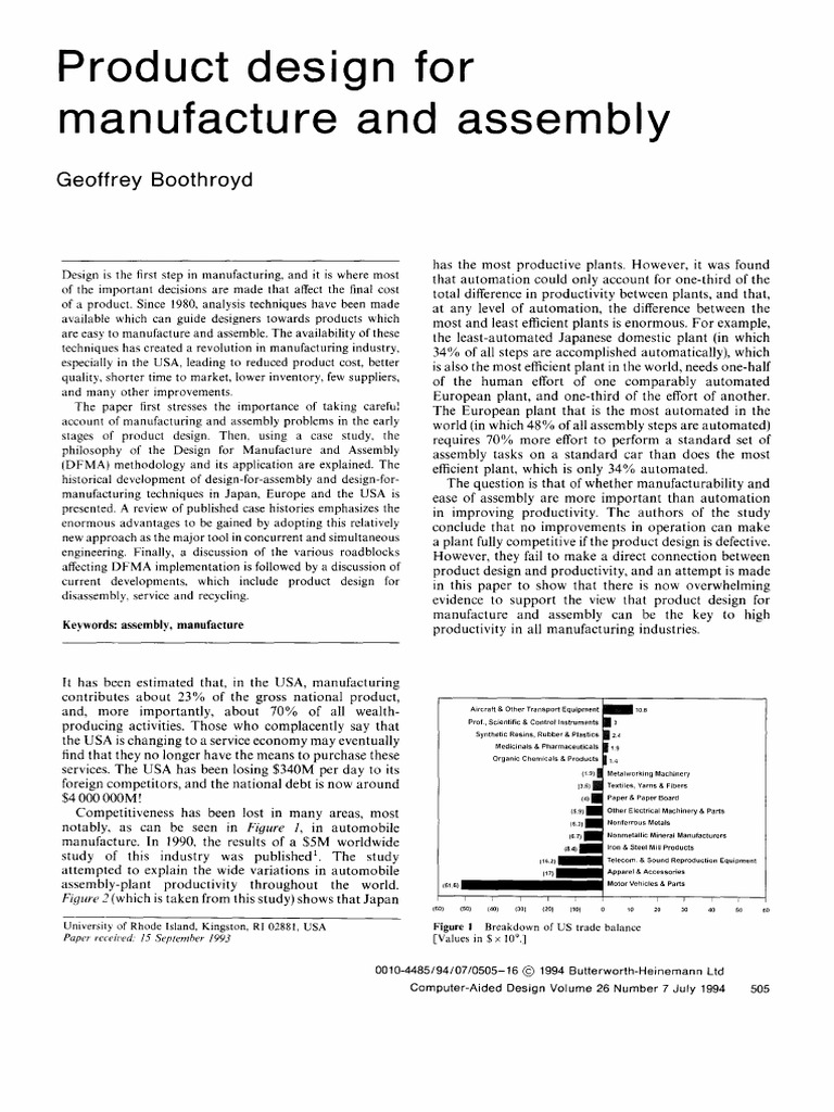 Design for Manufacturing Success | PDF | Screw | Automation
