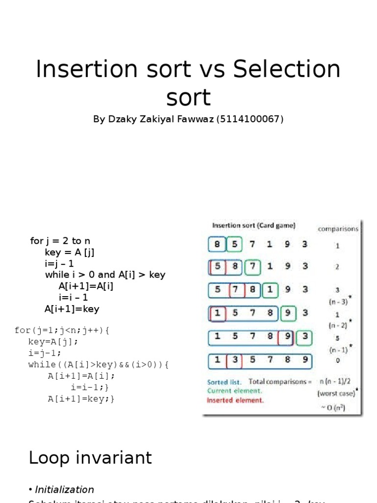 Insertion Sort Vs Selection Sort | PDF