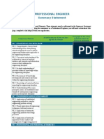 Professional Engineer Summary Statement