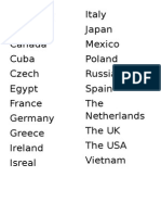 Countries and Nationalities