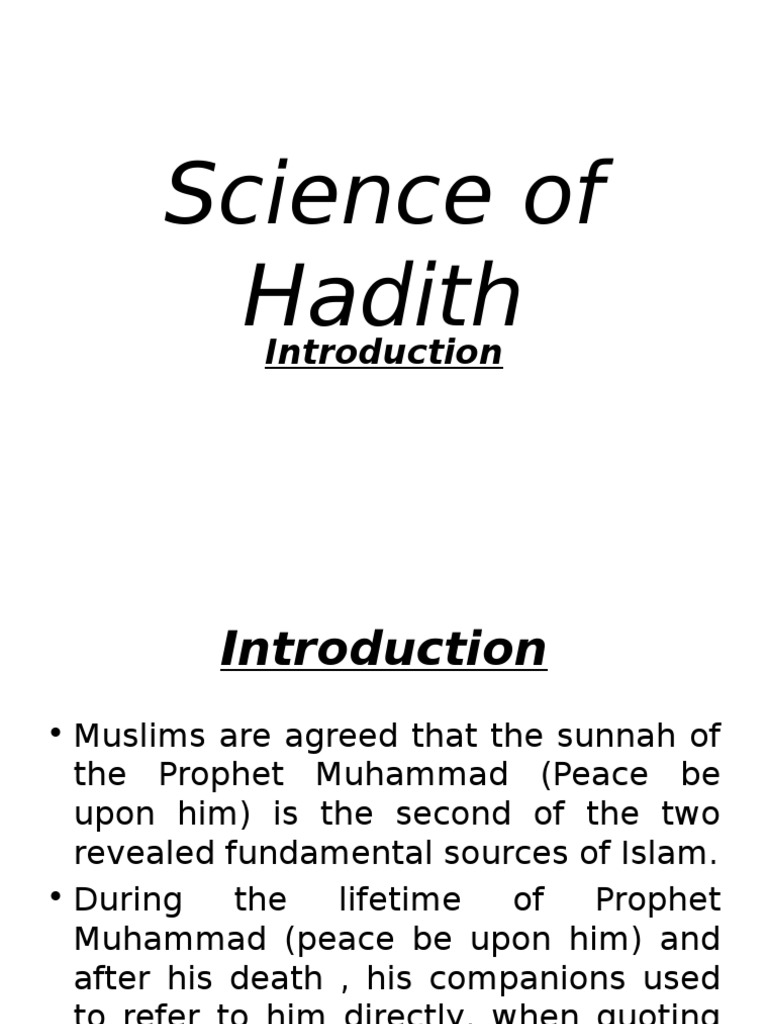 Science of Hadith | PDF | Prophets Of Islam | Hadith
