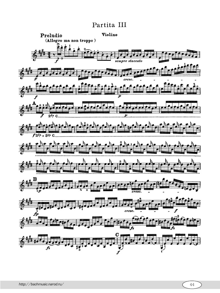 Bach Partita No. 3 For Violin Solo | PDF