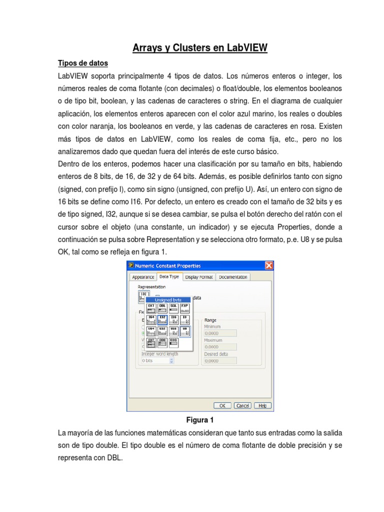 Arrays y Clusters en LabVIEW | PDF | Química de racimo | Estructura de ...