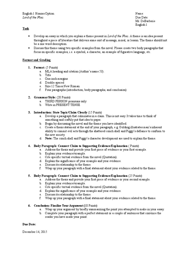 A Separate Peace And Lord Of The Flies Analysis
