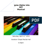 Sigma Alpha Iota MIT Musical: Saturday, April 11 2015 Goodson Chapel Recital Hall 6:30pm