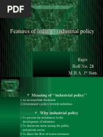 Features of Indian Industrial Policy