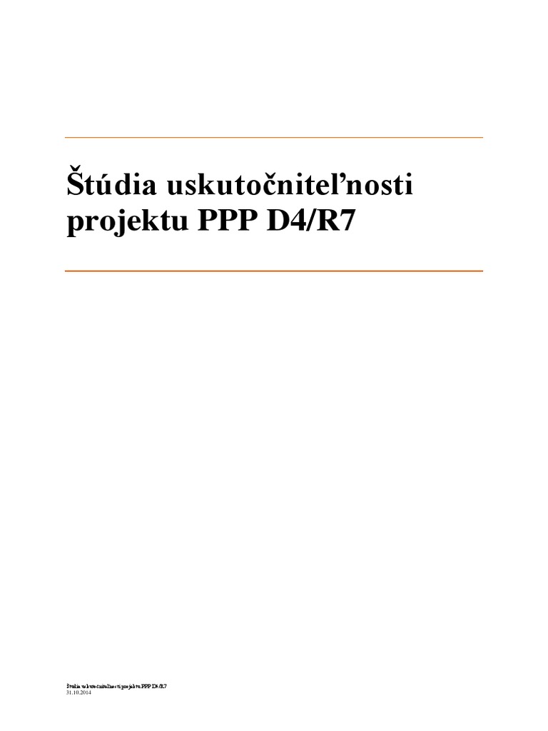 Studia UskutocniteÄ¾nosti Projektu Ppp D4 R7