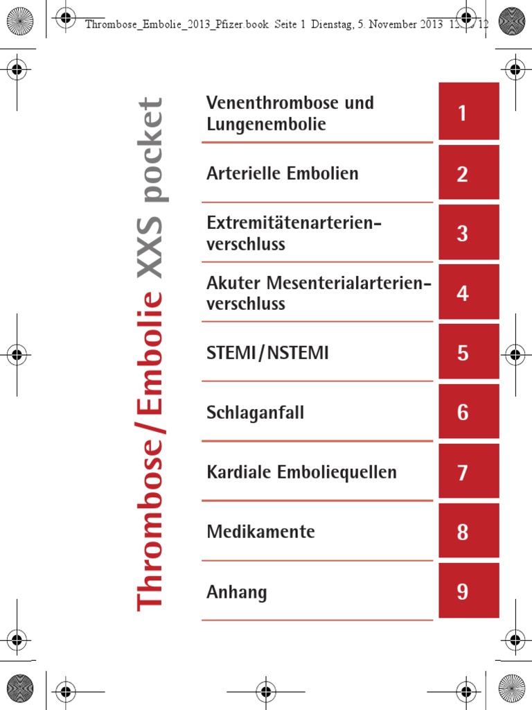 Thrombose Embolie Xxs Pocket 2013 Inhalt Buha - 