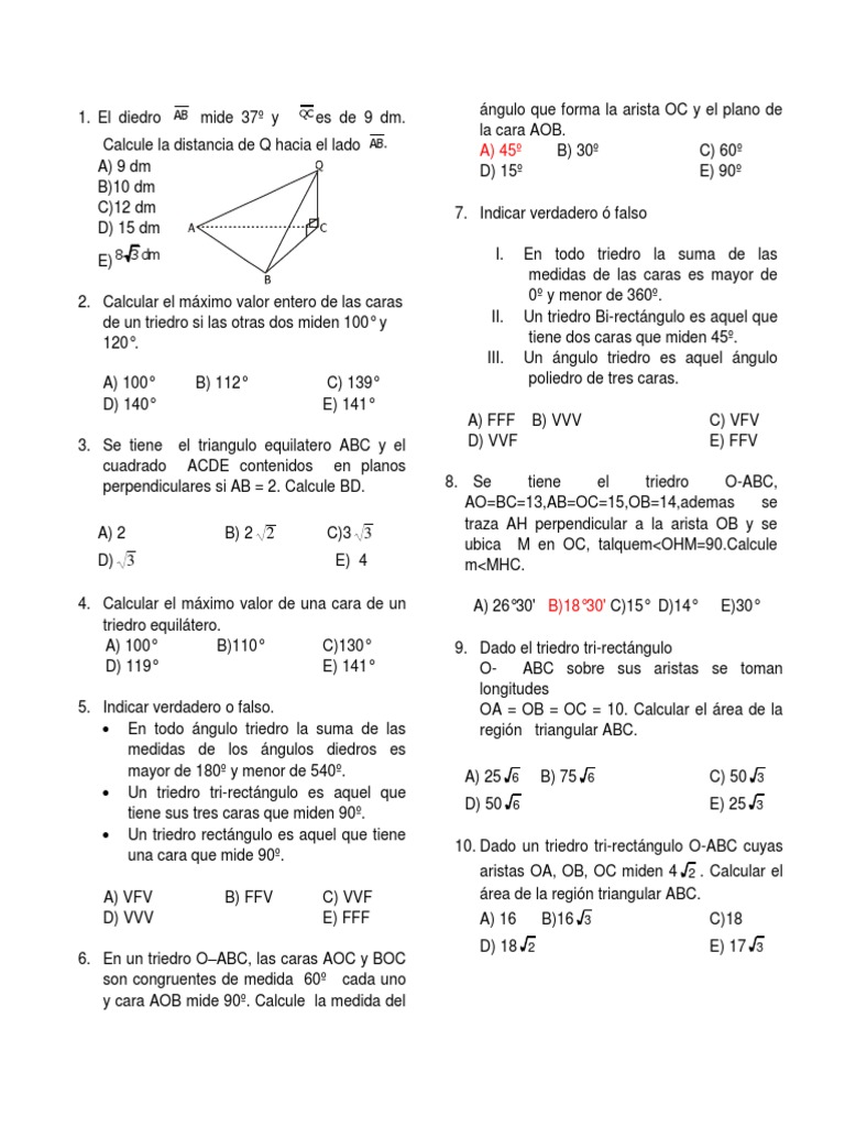 Tarea Domiciliaria 09 | PDF | Perpendicular | Matemática Elemental