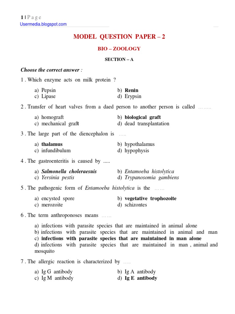 Model Question Paper 2 Q As1ZaZ | PDF | Atrium (Heart) | Ventricle (Heart)