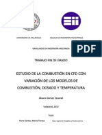 ESTUDIO DE LA COMBUSTIÓN EN CFD CON  VARIACIÓN DE LOS MODELOS DE  COMBUSTIÓN, DOSADO Y TEMPERATURA 