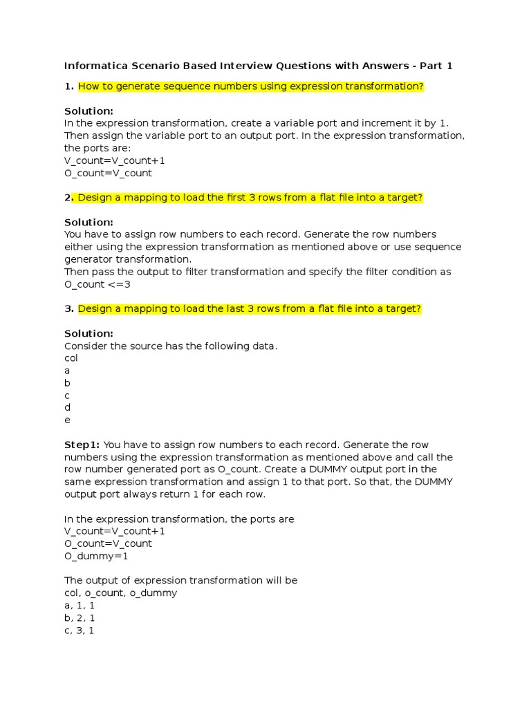 Informatica Scenario_Interview Questions With Answers