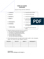 Worksheet Types of Shops