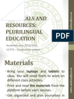 2015 2016 Materials and Resources Presentation