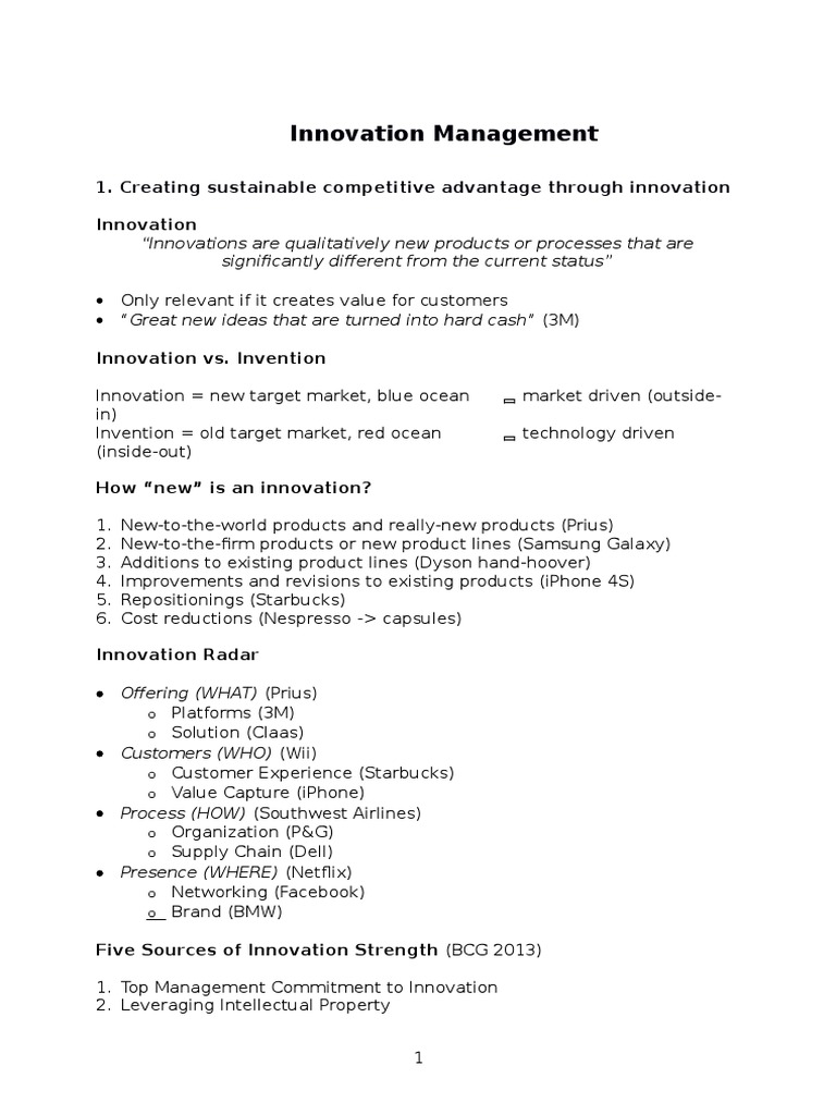 Strategies for Effective Innovation Management | PDF | New Product ...