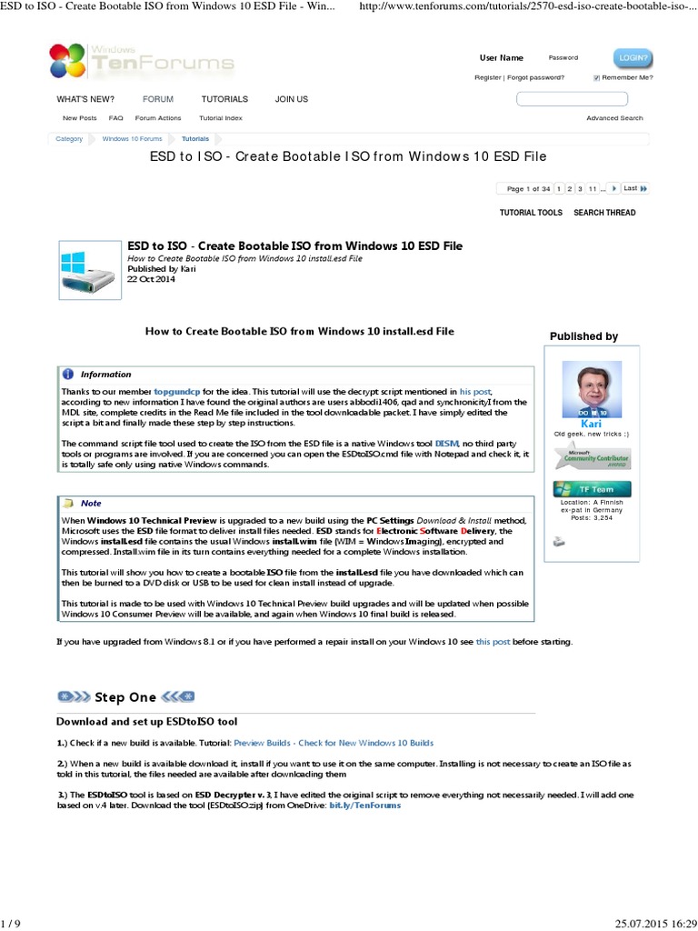 ESD To ISO - Create Bootable ISO From Windows 10 ESD File - Windows 10 ...