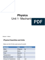 Physics Unit 1 Mechanics