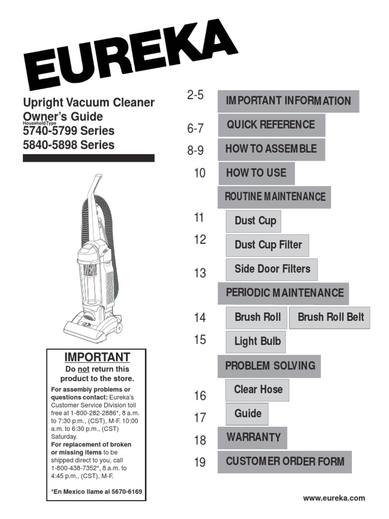 Eureka 57405799 Series Vacuum Belt (Mechanical) Vacuum Cleaner