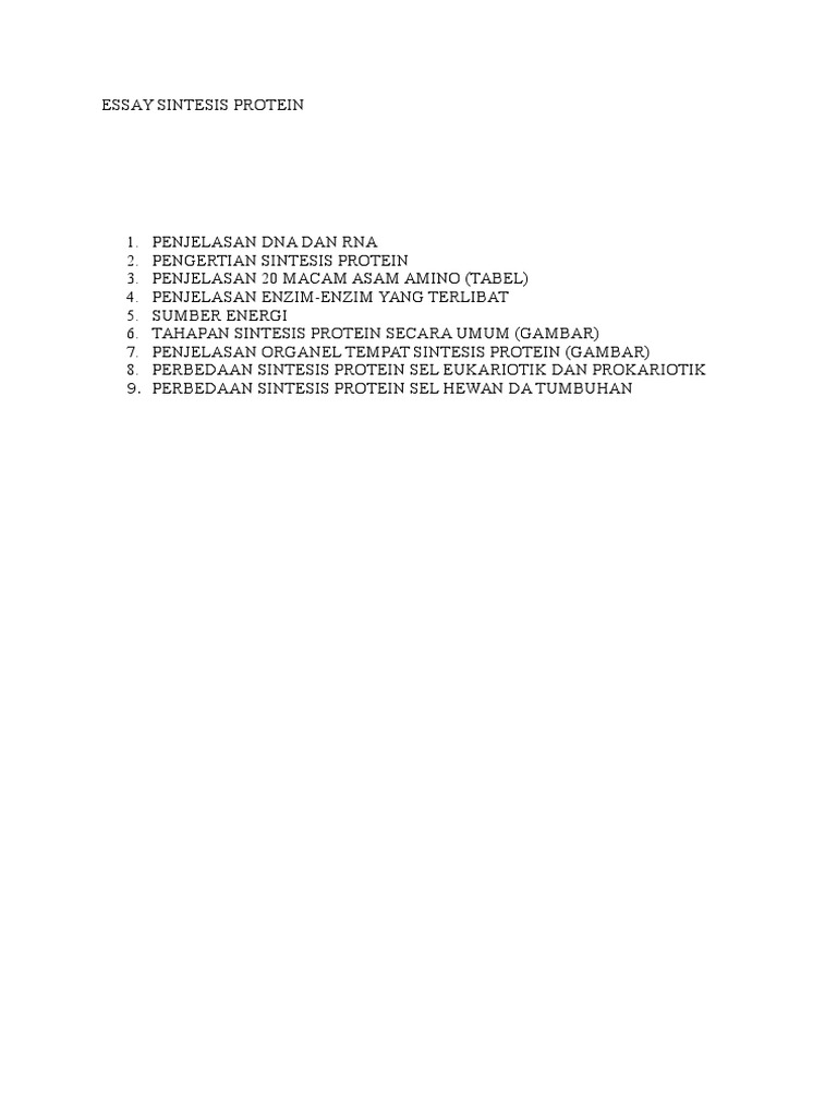 Pemahaman Sintesis Protein Kelas 12 | PDF