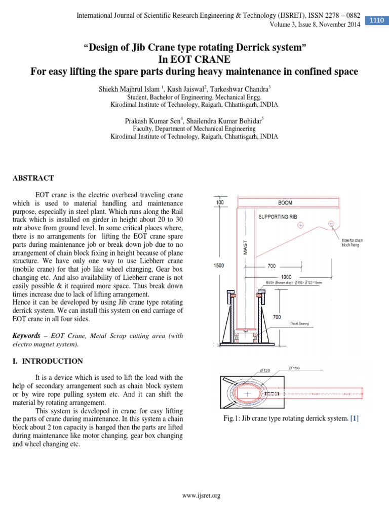 Jib Crane Derrick System Design | PDF | Strength Of Materials | Bending