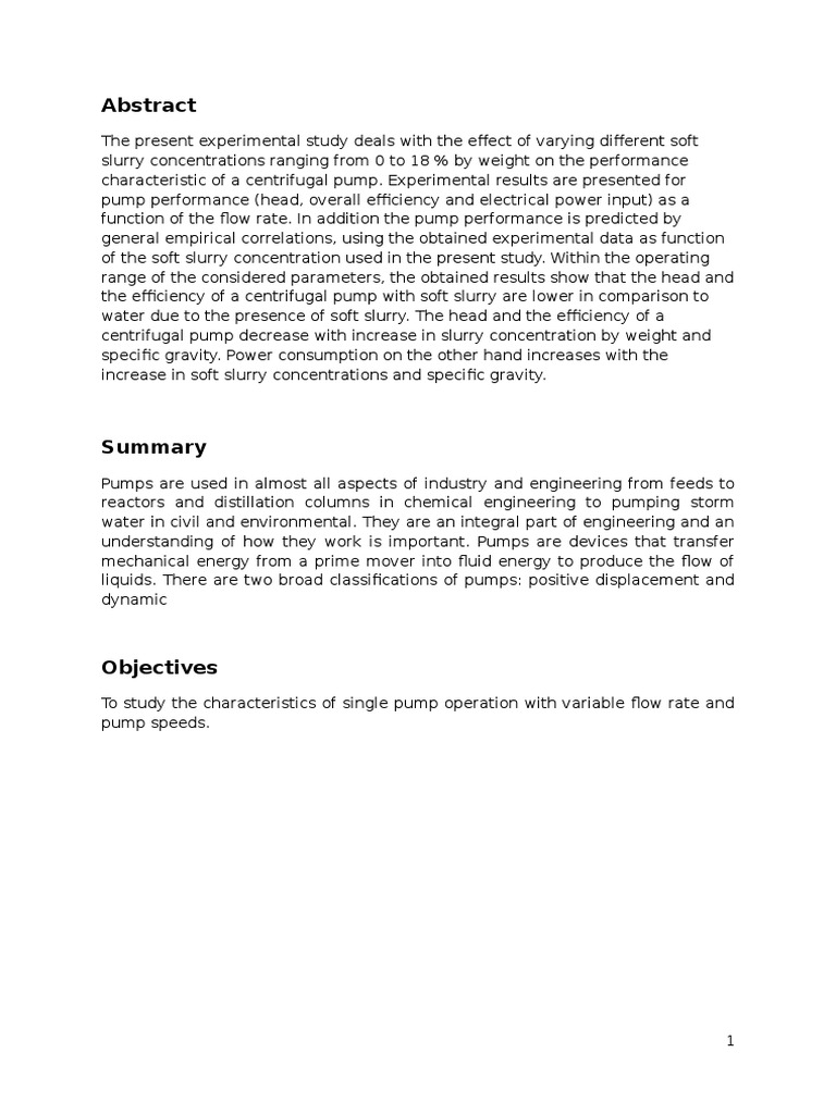 Centrifugal Pump Performance Study | PDF | Pump | Fluid Mechanics
