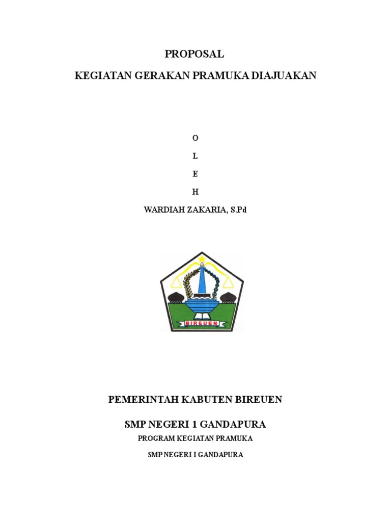 Proposal Kegiatan Pramuka Proposal Kegiatan Pramuka