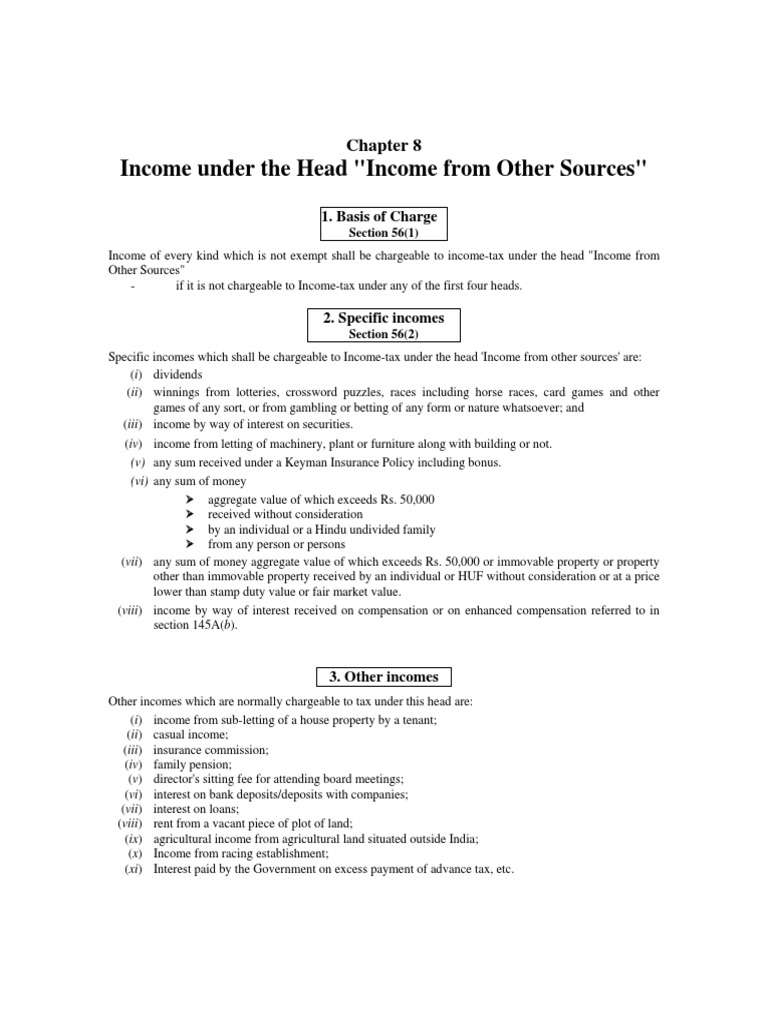 Income from Other Sources Explained | PDF | Business | Law