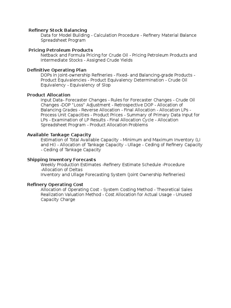 Refinery Material Balance Optimization | PDF
