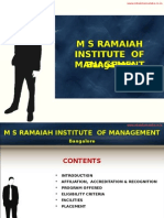 M S Ramaiah Institute of Management Bangalore|PGDM