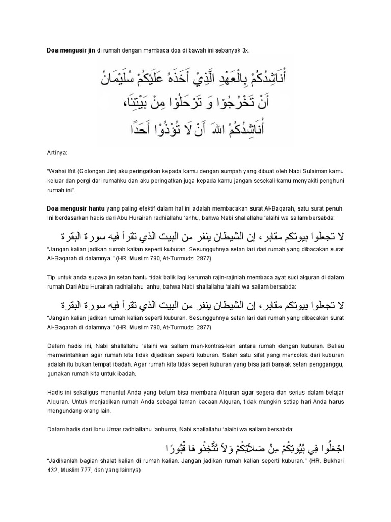 Doa Nabi Sulaiman Mengusir Jin Dan Setan Latin Dakwah Islami