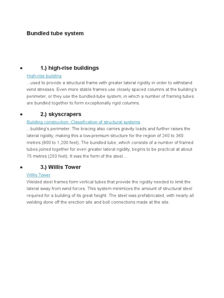 Bundled Tube Systems in High-Rise Design | PDF | Building | Economic ...