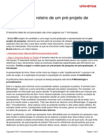 Como Fazer Um Roteiro Um Pre Projeto Pesquisa