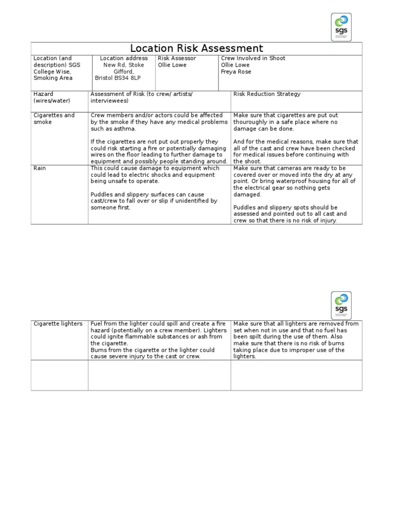 Location Risk Assessment PDF