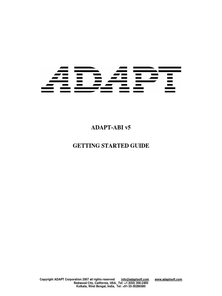 ADAPT ABI v5 Getting Started | PDF | Button (Computing) | Bending