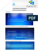 Solución a error cuando se actualiza windows