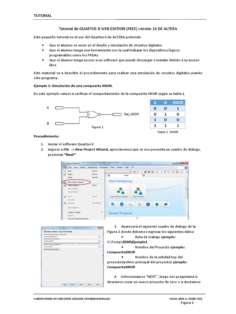 Tutorial de Quartus II Web Edition | PDF | Puerta lógica | Simulación