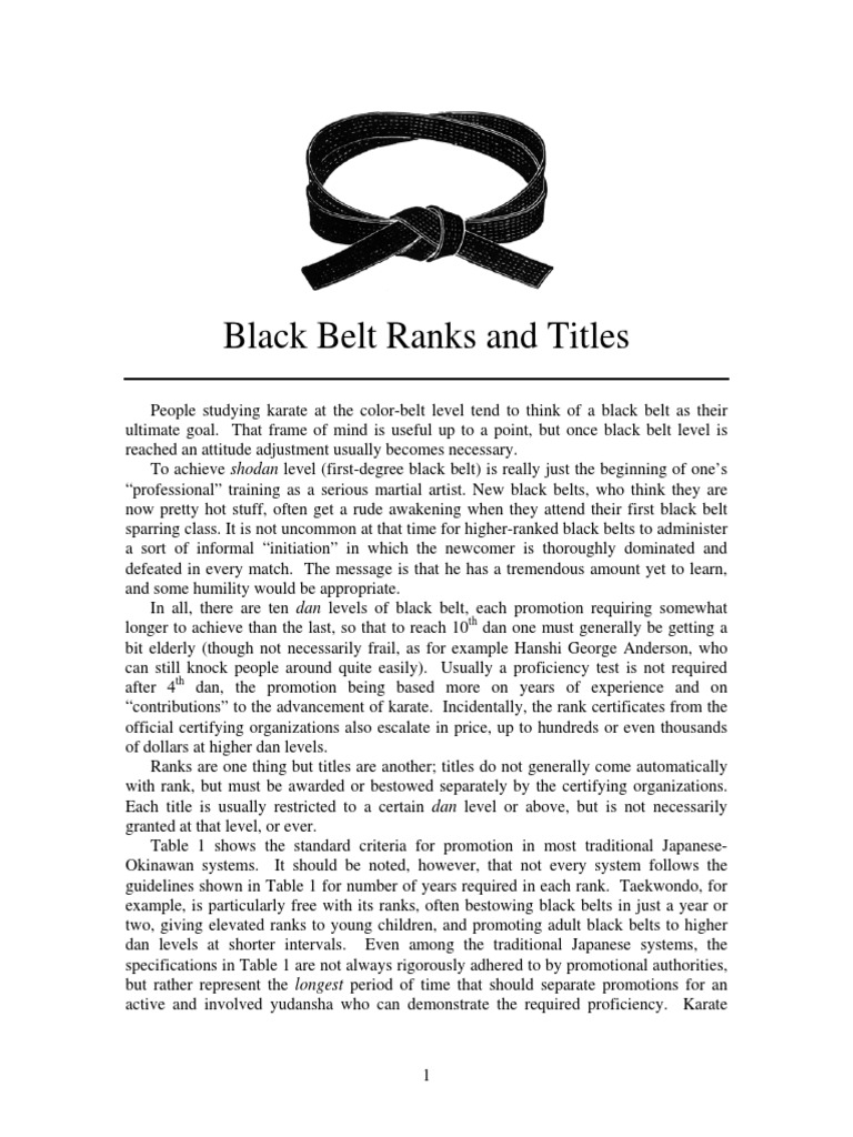 Belts and Ranks Black Belt Ranks and Titles Karate East Asian
