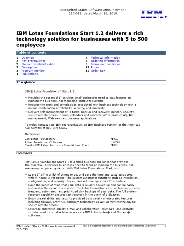 Lotus Foundations 1.2 | PDF | Ibm Notes | Computer Program