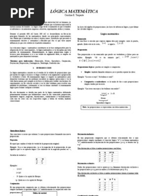 Paper De Logica Y Conjuntos Proposicion Conjunto Matematicas