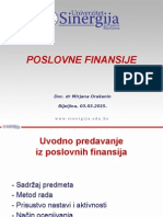 Predavanje I - Uvodno Predavanje Iz Poslovnih Finansija