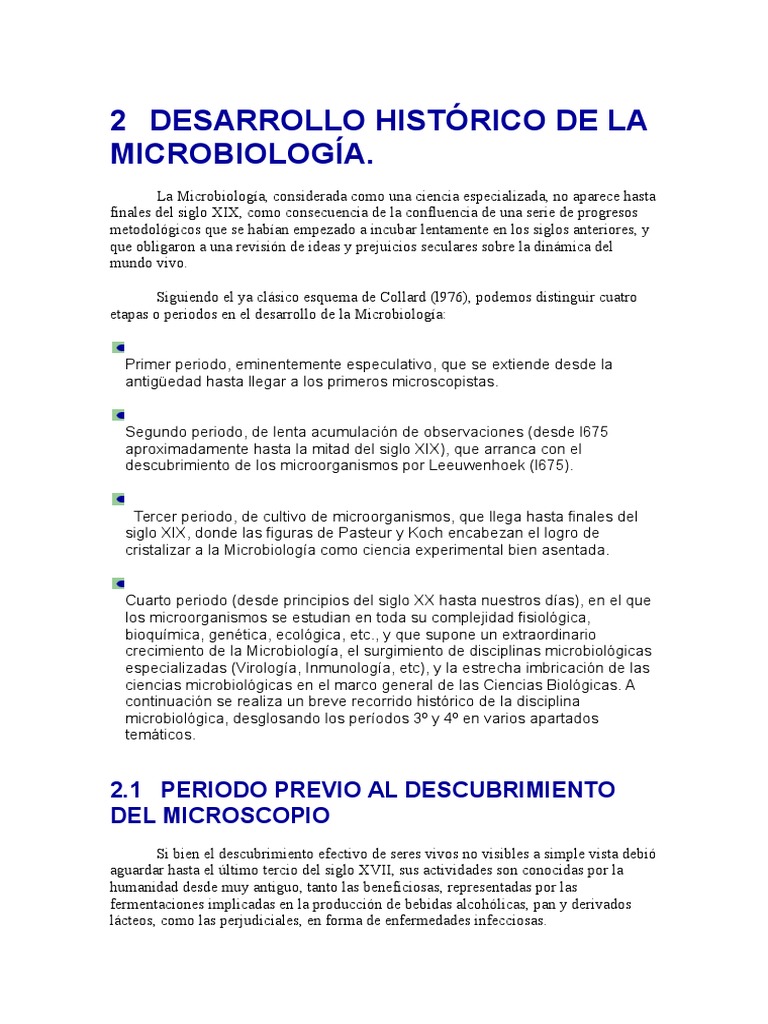 Historia de la Microbiología | PDF | Luis Pasteur | Microbiología