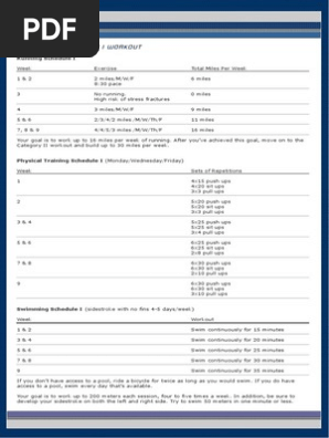 Us Navy Seals Category I And Ii Workouts Pdf