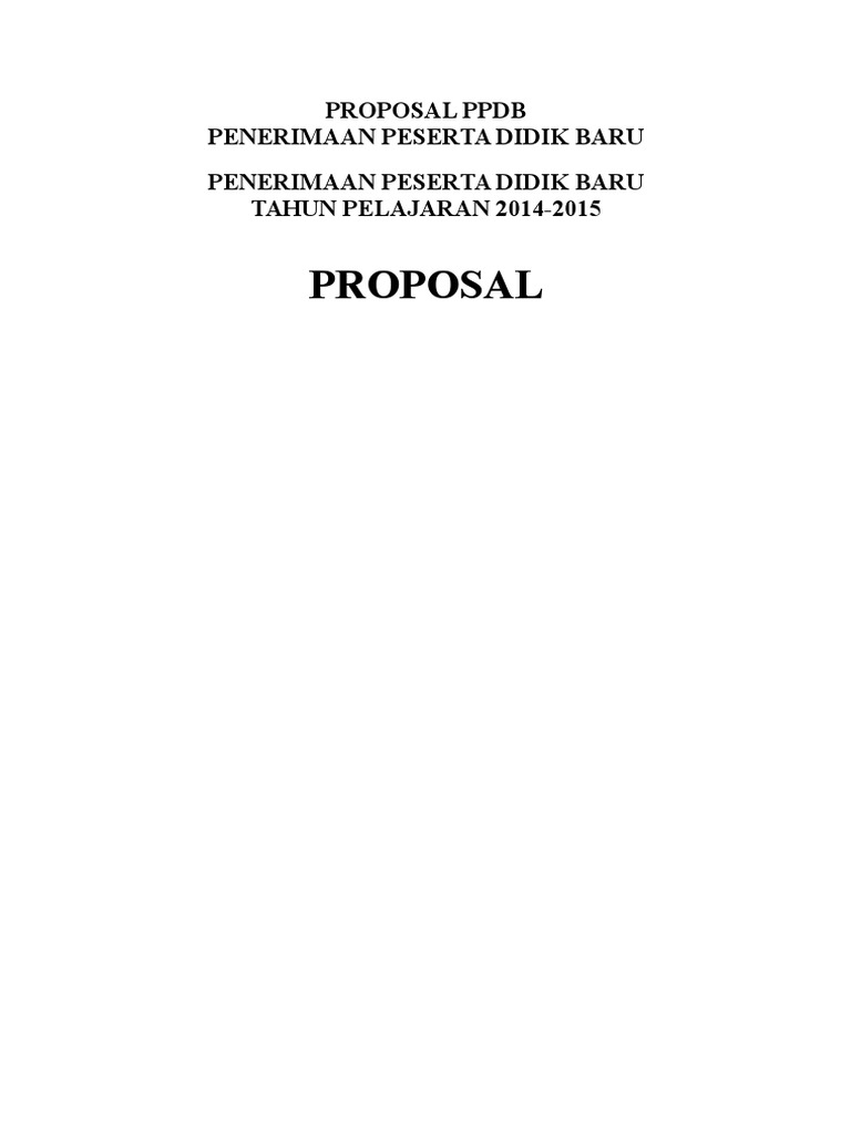 Contoh Proposal Ppdb